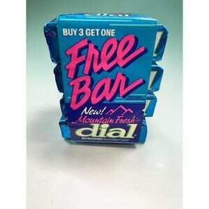 Vintage Dial Mountain Fresh Soap 4 Pack 5oz Bars NOS Buy 3 Get 1 Free